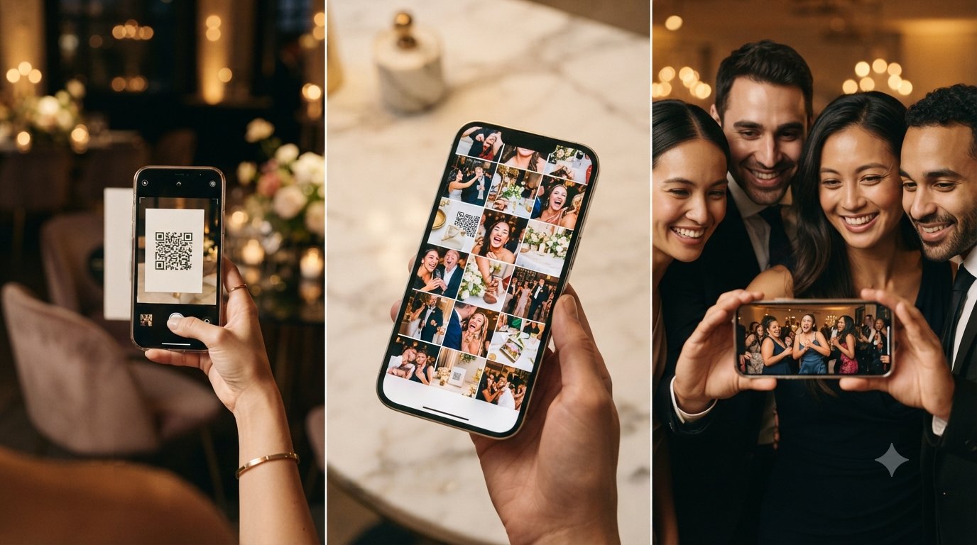 Scansiona il QR, carica le foto, guarda il video ricordo