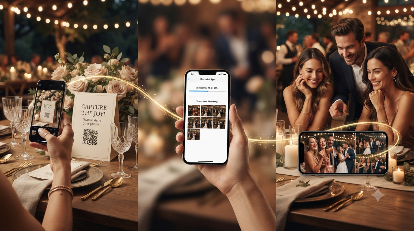 Scansiona il QR, carica le foto, guarda il video ricordo