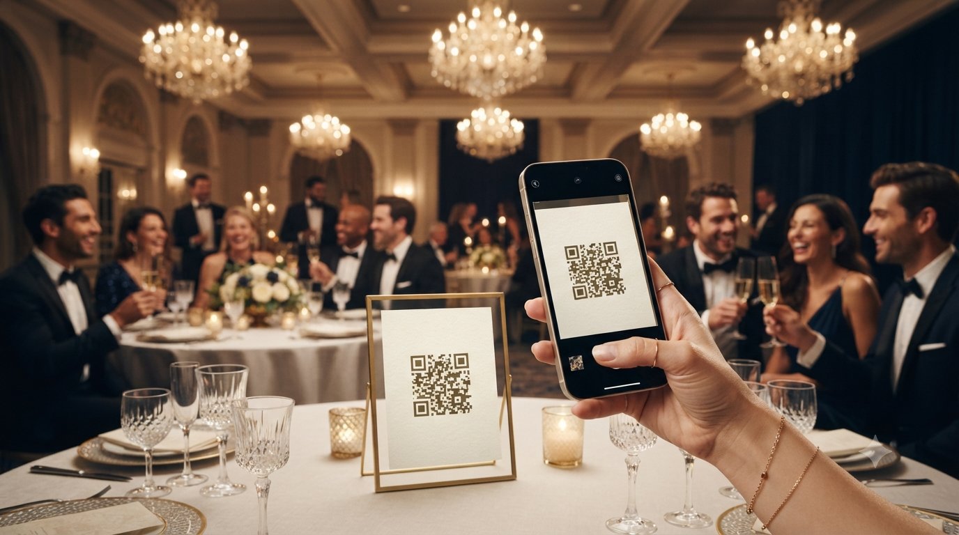 Cena di gala aziendale con QR code Fotoklik